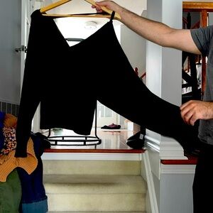 V neck black sweater from Mendocino